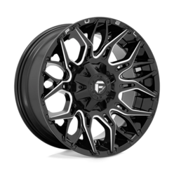 Jante Fuel D769 Twitch 20x10 8x165.1 ET-18, Noir Brillant, Branches Usinées