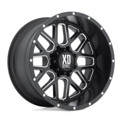 Jante XD820 Grenade 20x10 5x139.7 ET-24, Noir Satiné, Branches Usinées