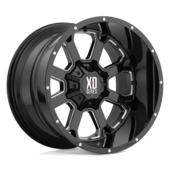 Jante XD825 Buck 25 22x10 6x135/139.7 ET-18, Noir Brillant, Branches Usinées