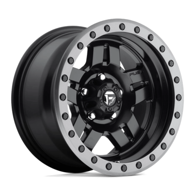Jante Fuel D557 Anza 15x8" 5x114.3 ET-18, Noir Mat, Rebord Gunmetal