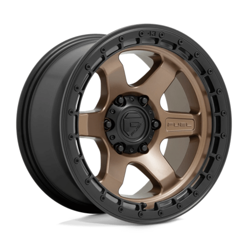 Jante Fuel D751 Block 17x9" 6x139.7 ET-12, Bronze Mat, Cerclage Noir