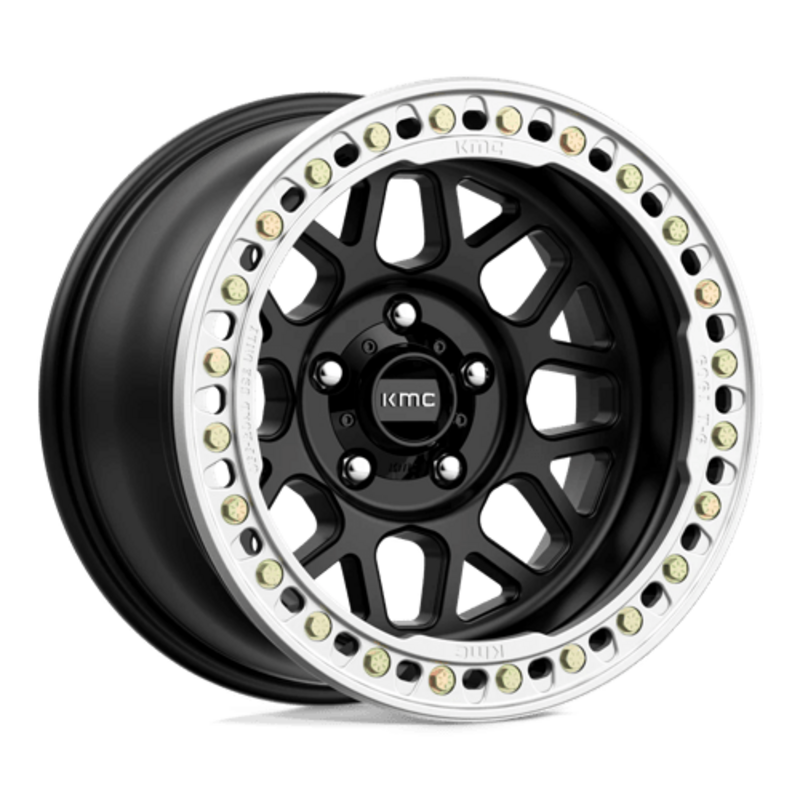Jante KMC KM235 Grenade Crawl Beadlock 17x9" 5x127 ET-38, Noir Satiné