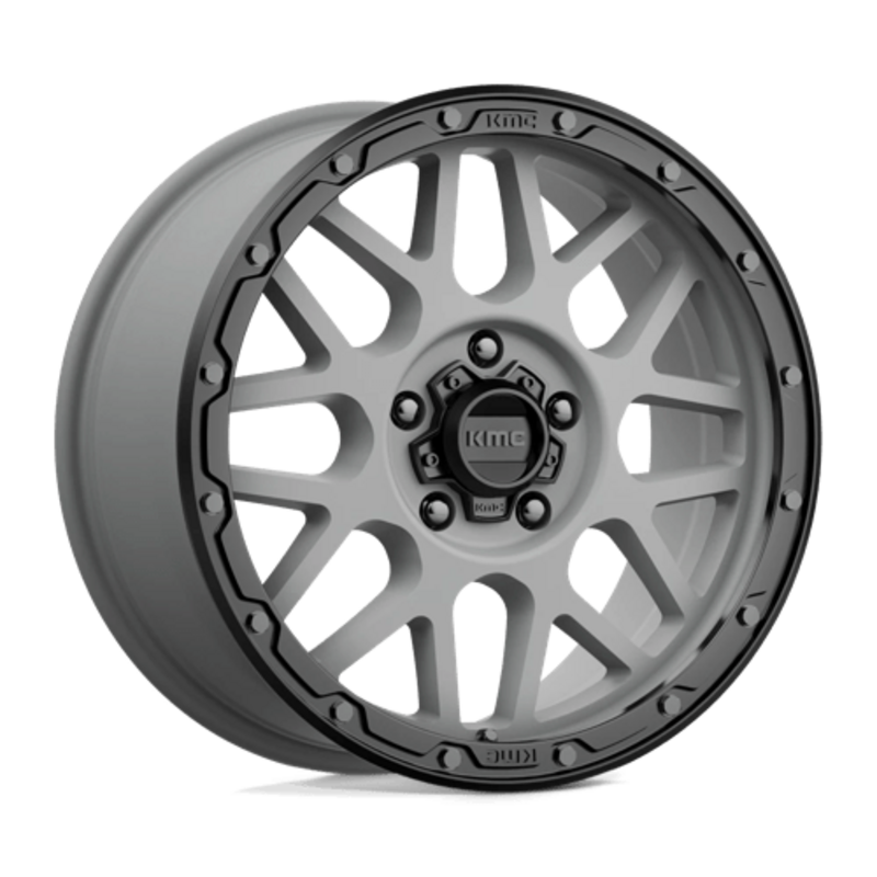 Jante KMC KM535 Grenade Off-Road 18x8.5" 5x127 ET35, Gris Mat, Rebord Noir