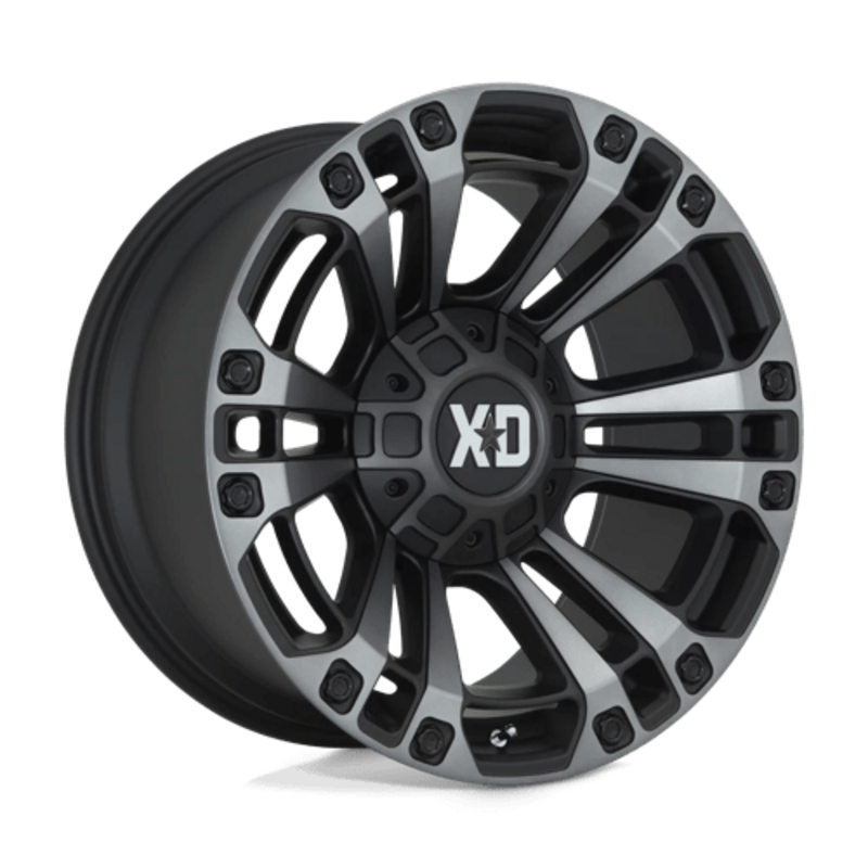 Jante XD851 Monster 3 20x9" 8x165.1 ET18, Noir Satiné, Teinte Grise