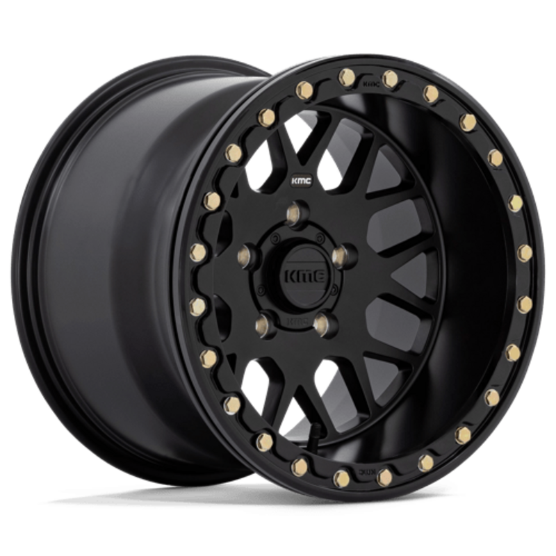 Jante KMC KS235 Grenade Beadlock 14x7" 4x137 ET38, Noir Satiné