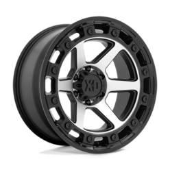 Jante XD862 Raid 20x10" 6x139.7 ET-18, Noir Satiné, Branches Polies