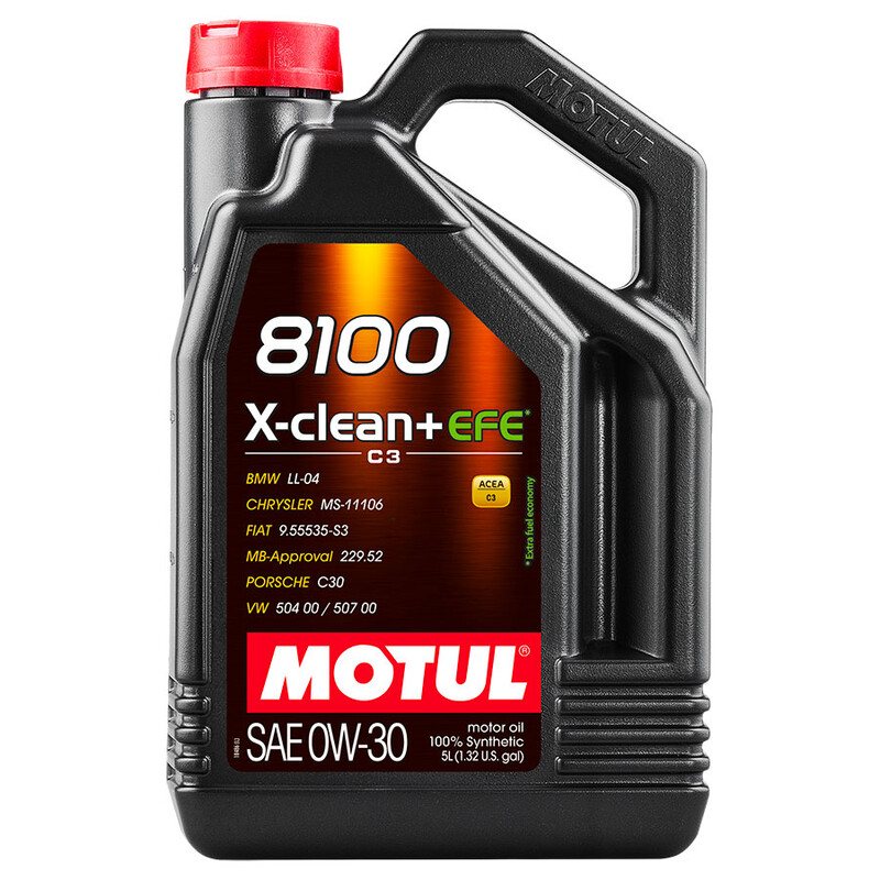 5L Huile Motul 0W30 8100 X-Clean+ EFE (Mercedes, BMW, Porsche, VW, Fiat...)