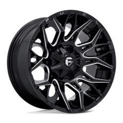 Jante Fuel D769 Twitch 20x10" 6x135/139.7 ET-18, Noir Brillant, Branches Usinées