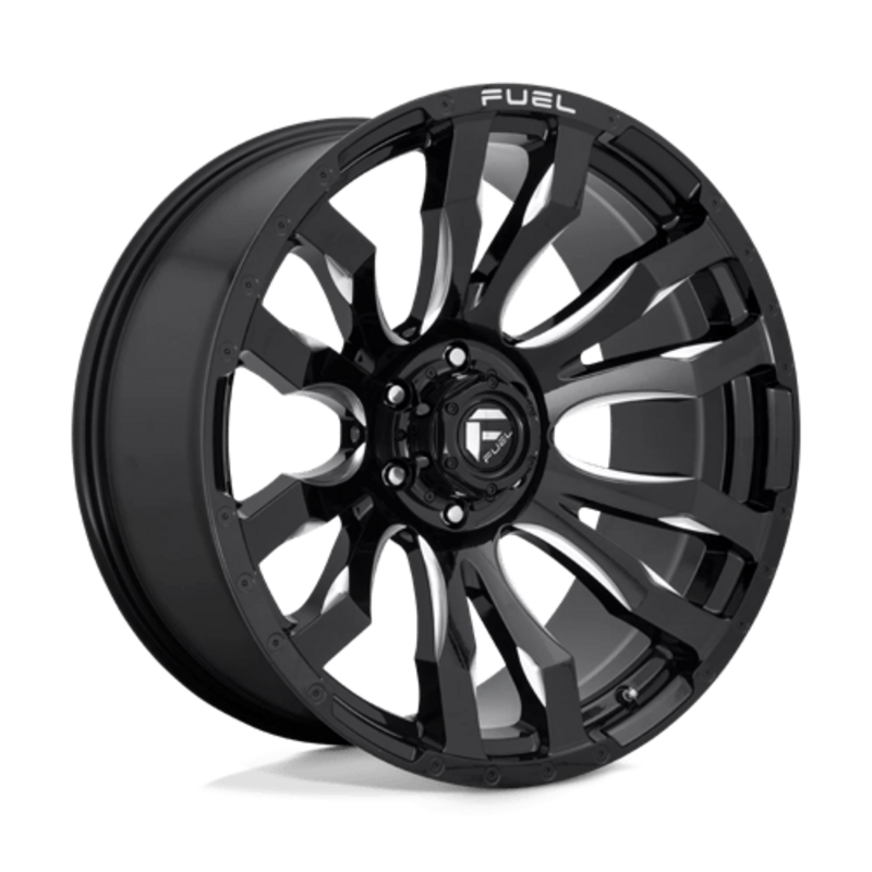 Jante Fuel D673 Blitz 18x9" 6x139.7 ET20, Noir Brillant, Branches Usinées