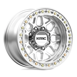Jante KMC KM235 Grenade Crawl Beadlock 17x9" 8x165.1 ET-38, Gris Argenté Poli