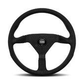Volant Momo Montecarlo Tulipé (40 mm), Microfibre Noire, Branches Noires - 35 cm