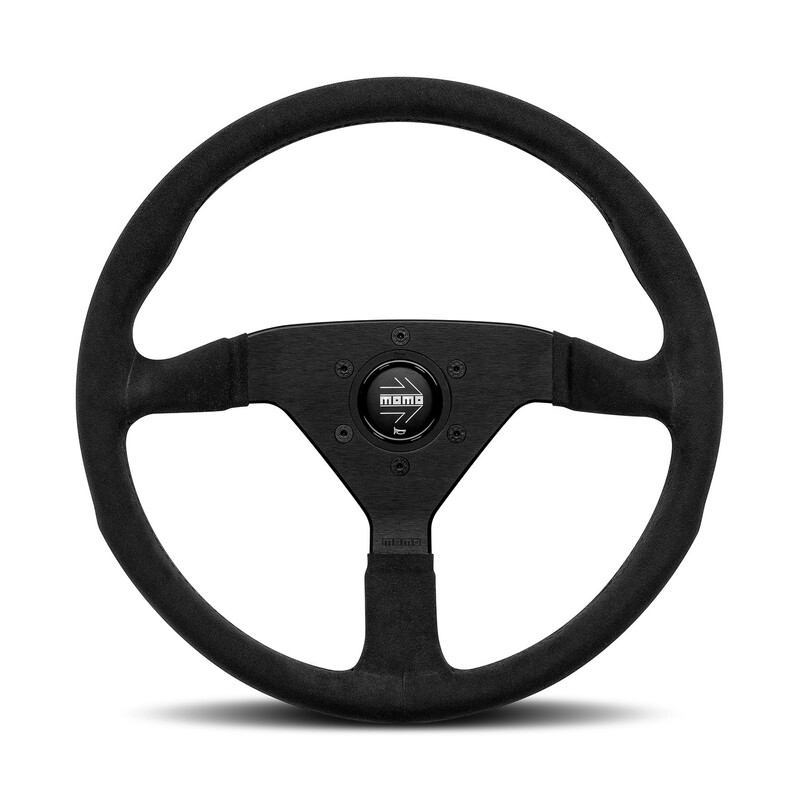 Volant Momo Montecarlo Tulipé (40 mm), Microfibre Noire, Branches Noires - 35 cm