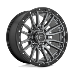 Jante Fuel D680 Rebel 22x10" 8x180 ET-18, Gunmetal Mat, Cerclage Noir