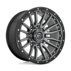 Jante Fuel D680 Rebel 22x10" 8x165.1 ET-18, Gunmetal Mat, Cerclage Noir