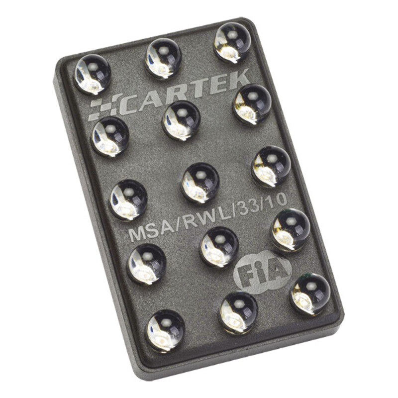 Feu de pluie Cartek Pro 15 LED Clignotant FIA 9V-16V 90x57mm
