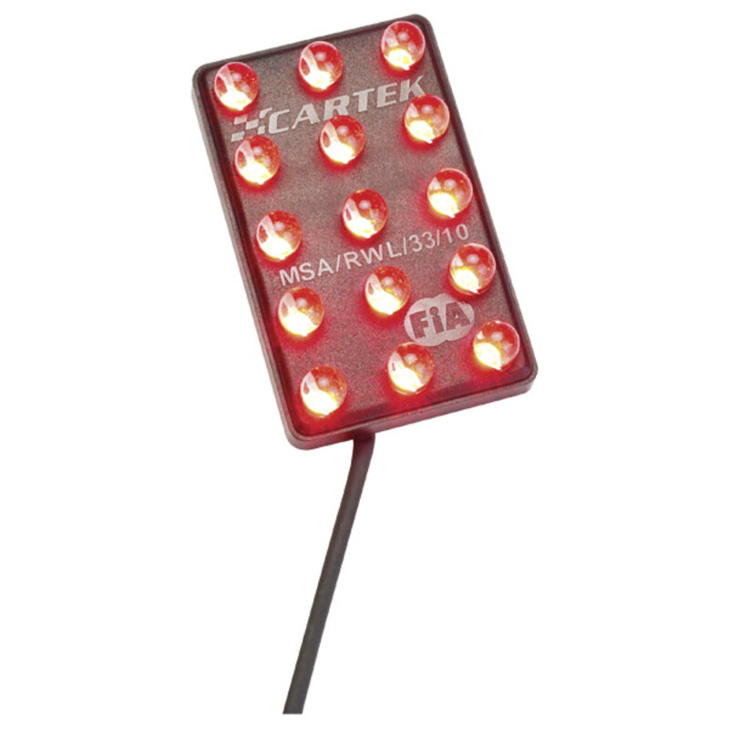 Feu de pluie Cartek Pro 15 LED Clignotant + Stop FIA 9V-16V 90x57mm