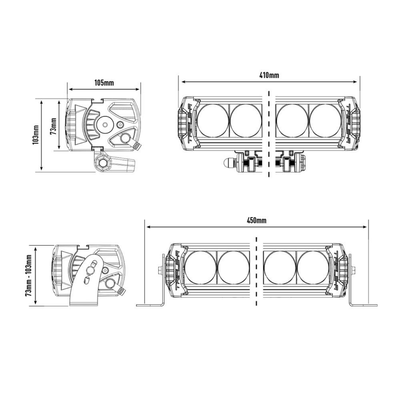 Rampe de phare LED Lazer Triple R 1000 Elite 8 LEDs 104W