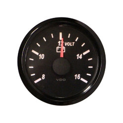 Mano voltmètre - VDO Singleviu -  8 à 16V - fond noir - diamètre 52mm