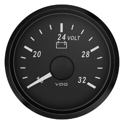 Mano voltmètre - VDO Singleviu -  16 à 32V - fond noir - diamètre 52mm