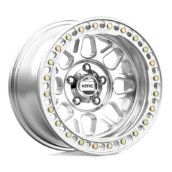 Jante KMC KM235 Grenade Crawl Beadlock 17x9" 5x127 ET-38, Gris Argenté Poli
