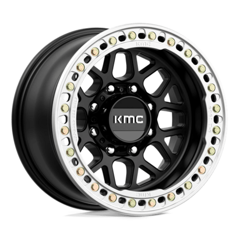 Jante KMC KM235 Grenade Crawl Beadlock 17x9" 8x165.1 ET-38, Noir Satiné