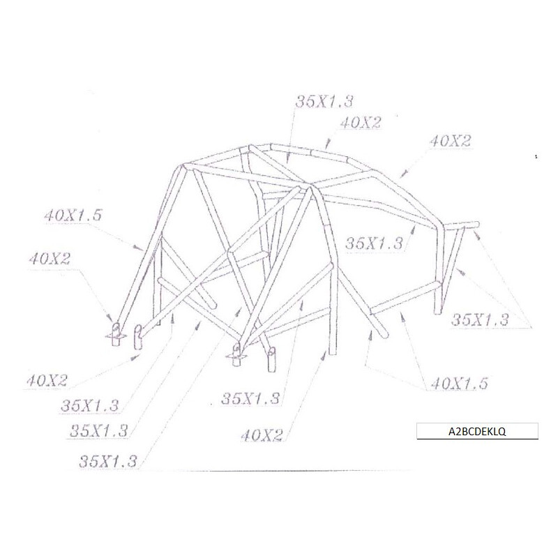Arceau Citroen Saxo / Peugeot 106 - multipoints à souder RAC - OMP