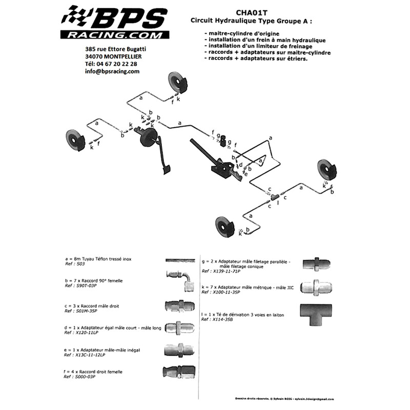 Circuit hydraulique Gr.A/F Renault Clio 1 2 3/Megane/Peug 106/Saxo-306
