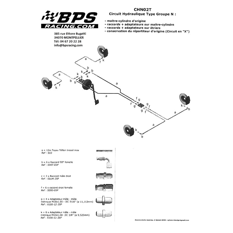 Circuit hydraulique Gr.N Citroen AX Sport double 9.86/12.88