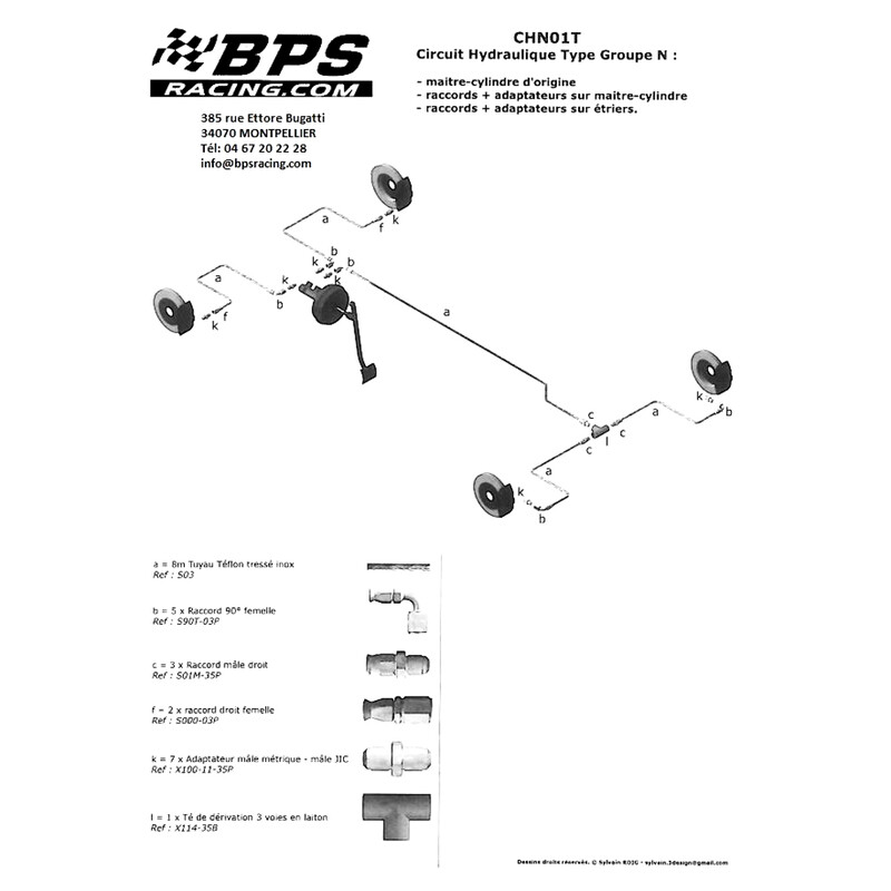 Circuit hydraulique Gr.N Renault Clio/Megane/Peugeot 106/Saxo - 306