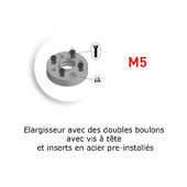 Elargisseurs Peugeot Citroën 4x108 diamètre 65mm épaisseur 35mm M5