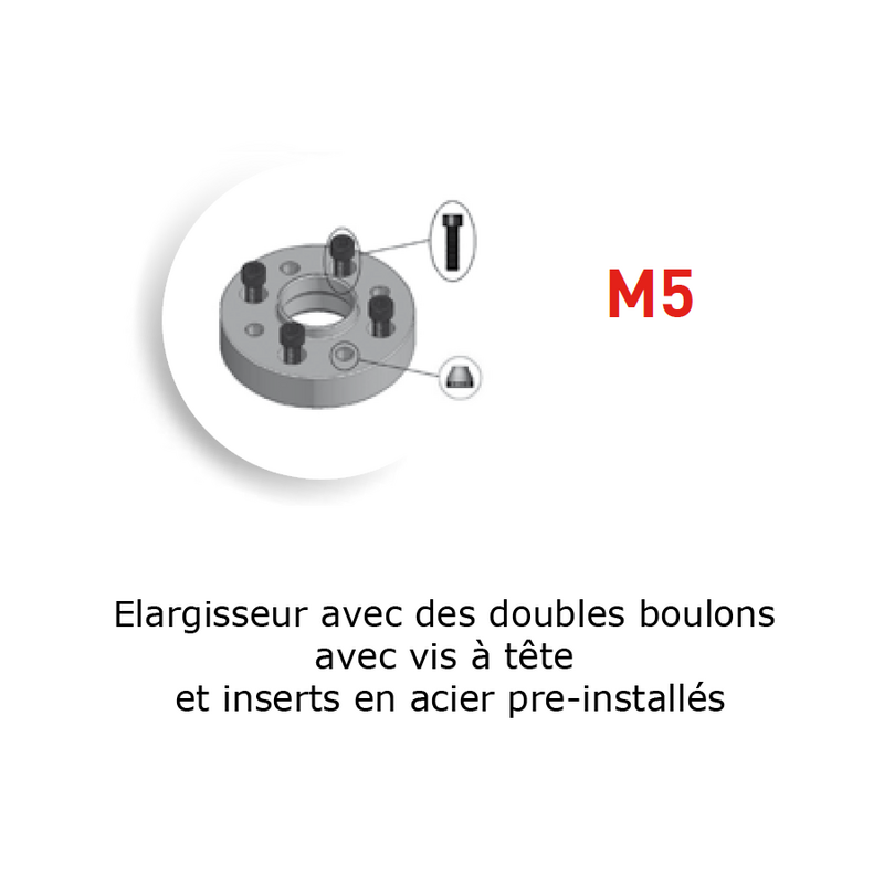 Elargisseurs Peugeot Citroën 4x108 diamètre 65mm épaisseur 35mm M5