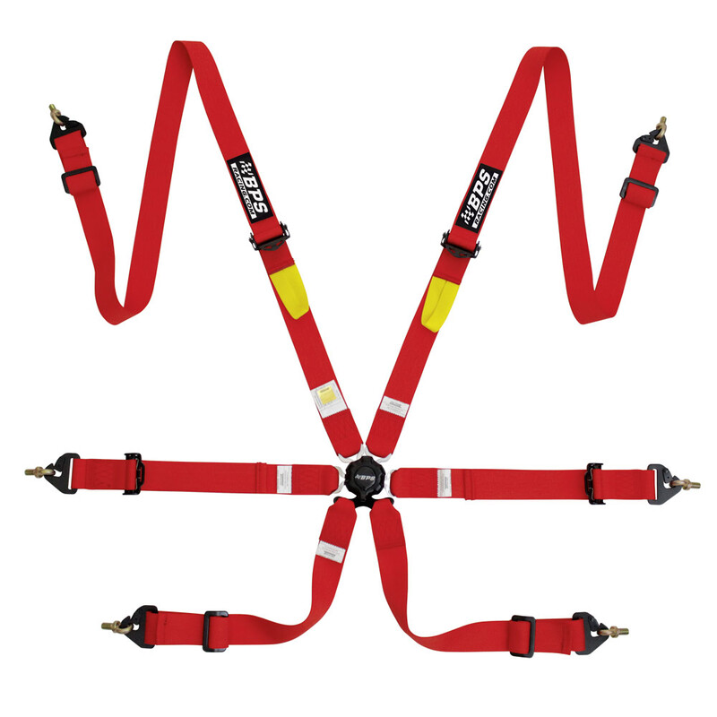 Harnais BPS Saloon 6 Points 2" Rouges - FIA 2025