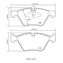 Plaquettes sportives BREMBO HP 2000 BMW 1 3 series Front 05 Avant