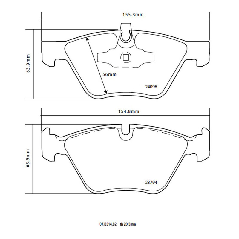 Plaquettes sportives BREMBO HP 2000 BMW 1 3 series Front 05 Avant
