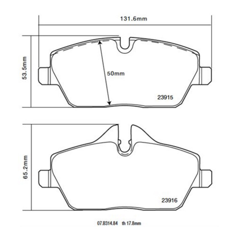 Plaquettes sportives BREMBO HP 2000 Mini Cooper 10 Avant