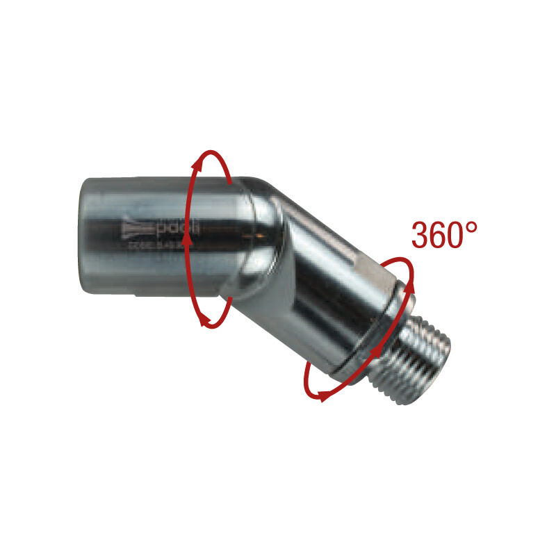 Raccord Paoli - filetage 1/4 - coudé 90 - male 360° - femelle fixe