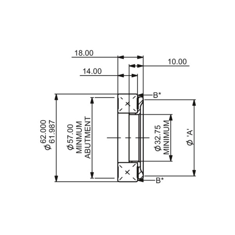 Roulement de butée embrayage hydrau AP Racing - diamètre 32.75/50mm