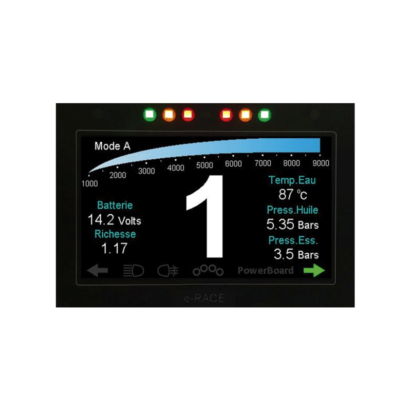 Tableau de bord Dashboard E-Race Can Display