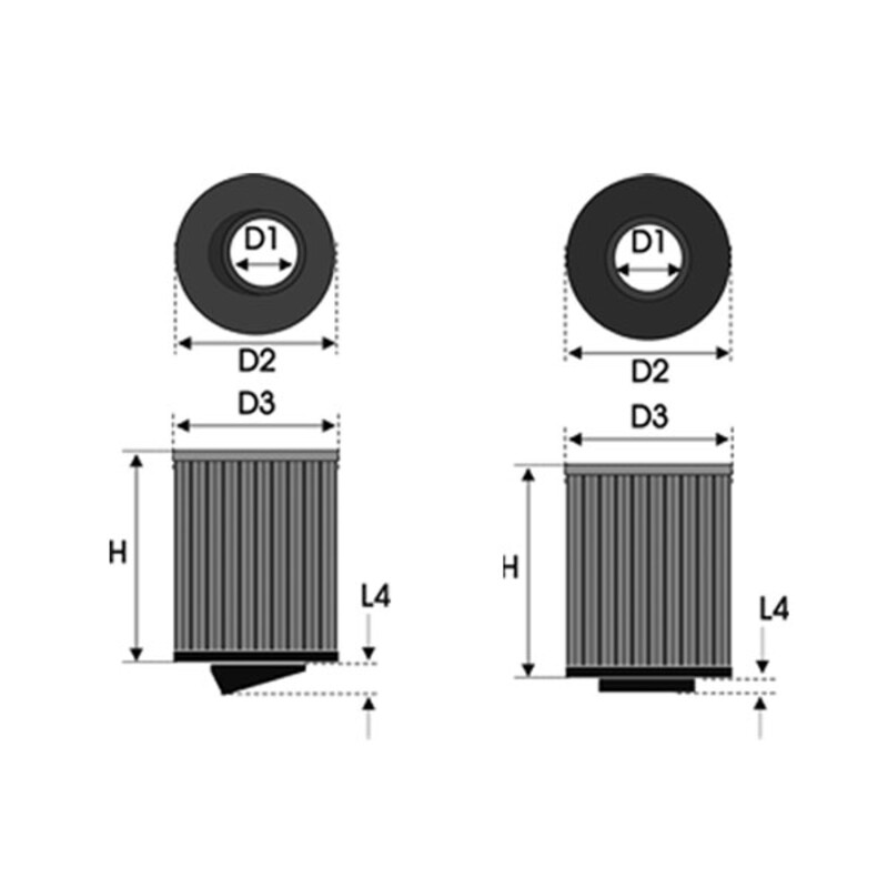Filtre à air Green cylindrique entrée Diam 80 / Diam 140 / H 200