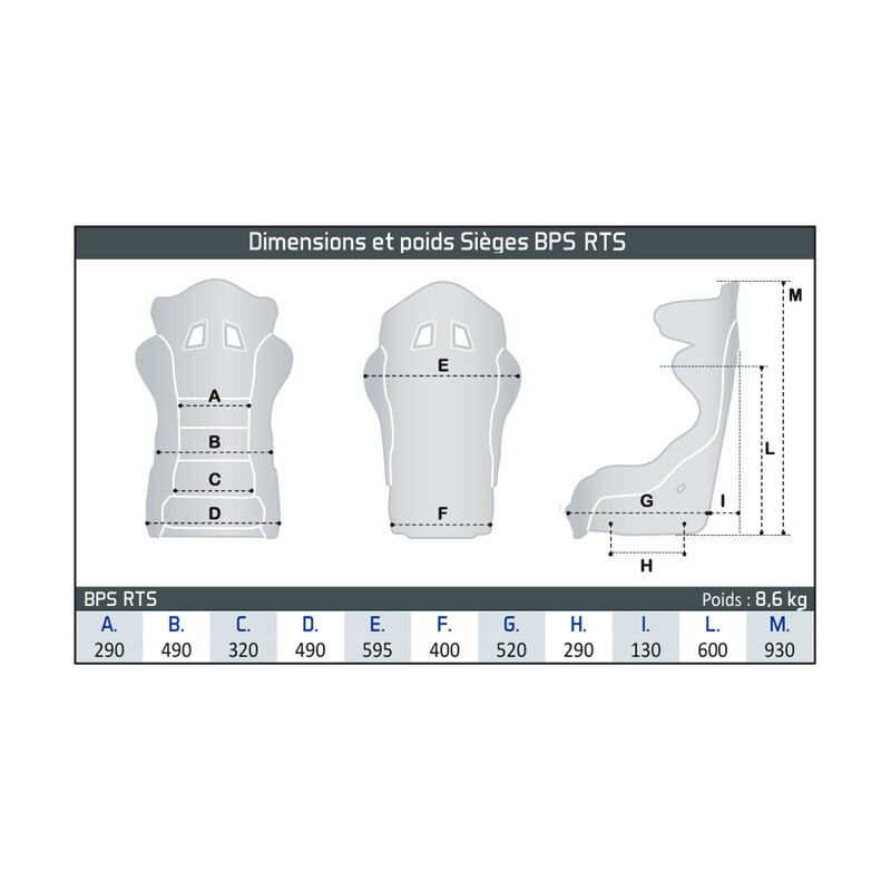 Siège Baquet BPS Racing RTS (FIA 8855-1999)