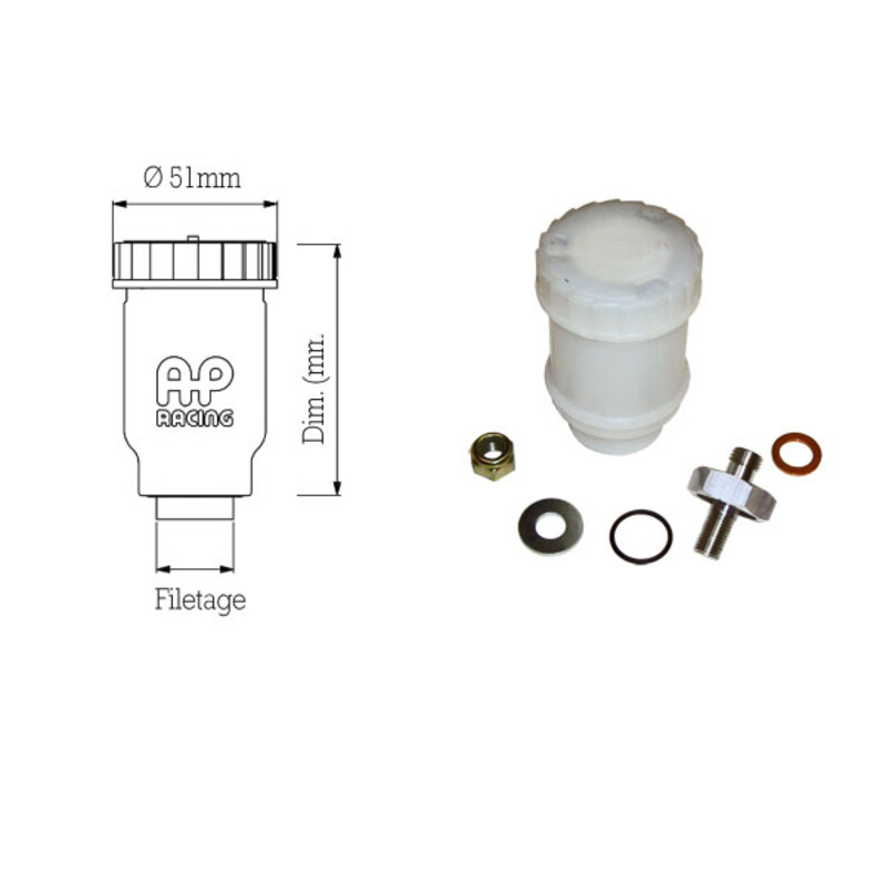 Bocal AP RACING CP4709 pour maître cylindre M12x1.0 96 mm
