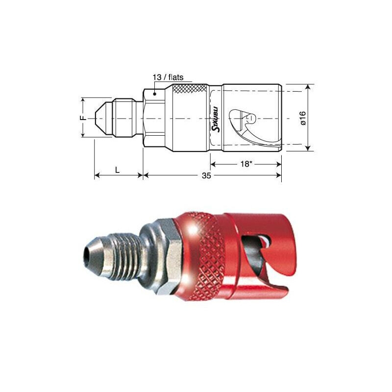 Coupleur Staubli SPH03 JIC 3/8x24 - male - passe cloison