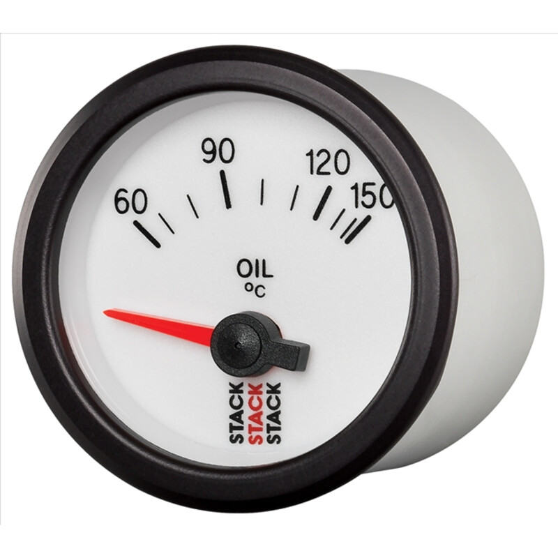 Mano temperature huile Stack 60-150° électrique+sonde 10x100 blanc Ø52