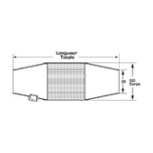 Catalyseur FIA compétition - diamètre 63.5mm - 100cpsi jusqu