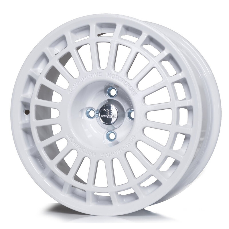 Jante Compomotive TH2 1671 16x7" 4x100 ET25, Blanc (VW/BMW E30 - 73 mm)