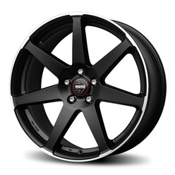 Jante Momo Seven 19x8.5" 5x112 ET35, Noir Mat, Branches Polies