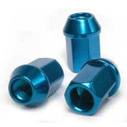 Ecrou Conique 12x1.25 60° L34mm 20g Clé 19mm Aluminium Anodisé Bleu