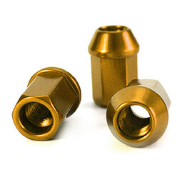 Ecrou Conique 12x1.25 60° L34mm 20g Clé 19mm Aluminium Anodisé Or