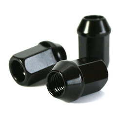 Ecrou Conique 12x1.5 60° L34mm 20g Clé 19mm Aluminium Anodisé Noir