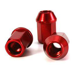 Ecrou Conique 12x1.5 60° L34mm 20g Clé 19mm Aluminium Anodisé Rouge